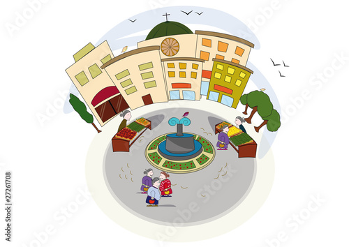 Italian typical Piazza