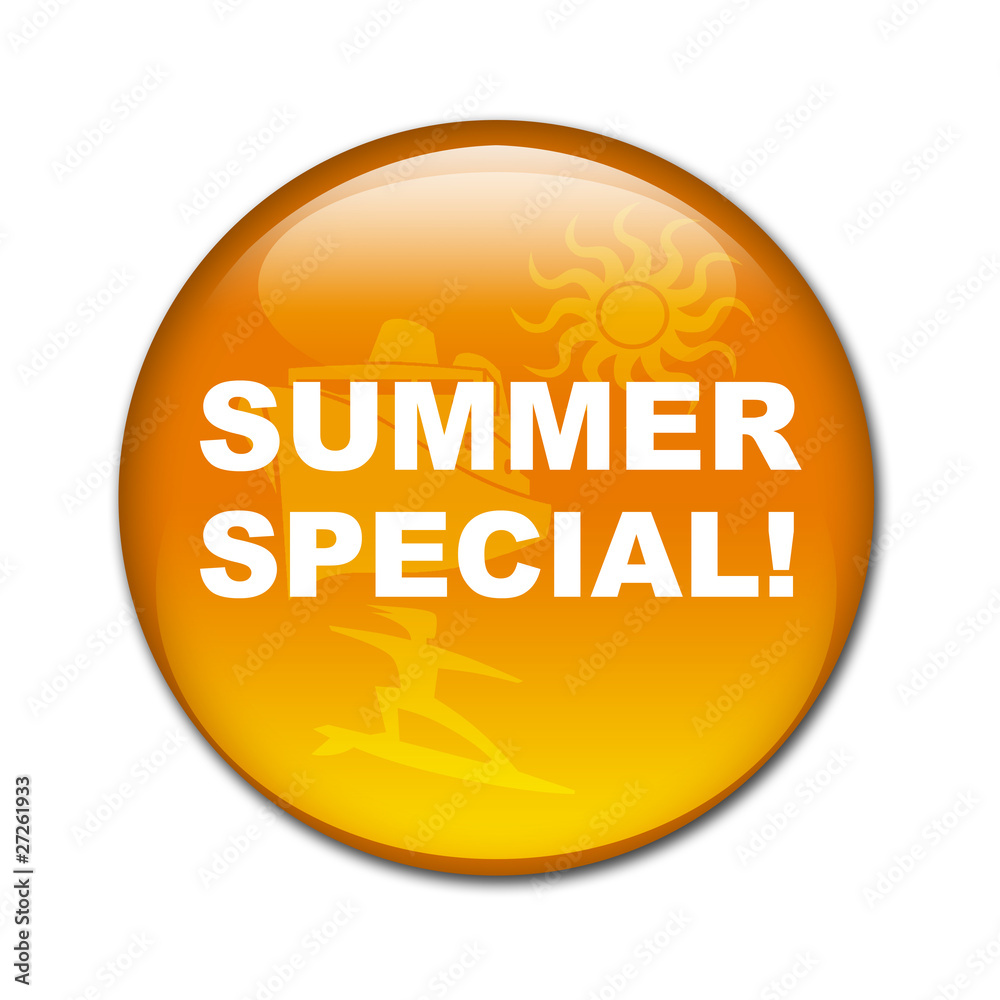 Boton brillante texto SUMMER SPECIAL! Boton brillante texto SUMMER SPECIAL!