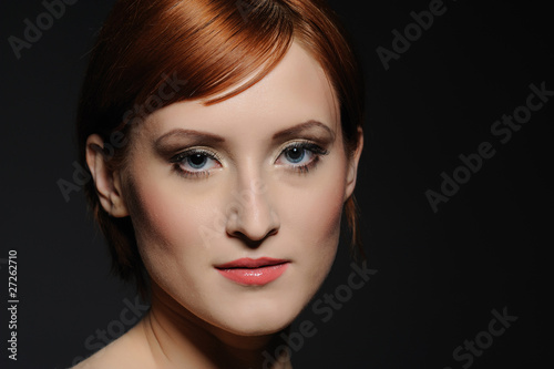 Portrait of pretty woman with pure healthy skin and natural make