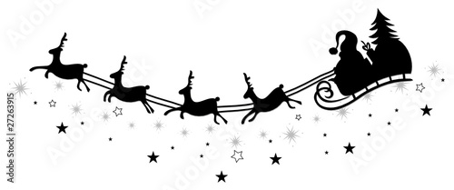 Weihnachten, Rentiere, Schlitten, christmas, vector