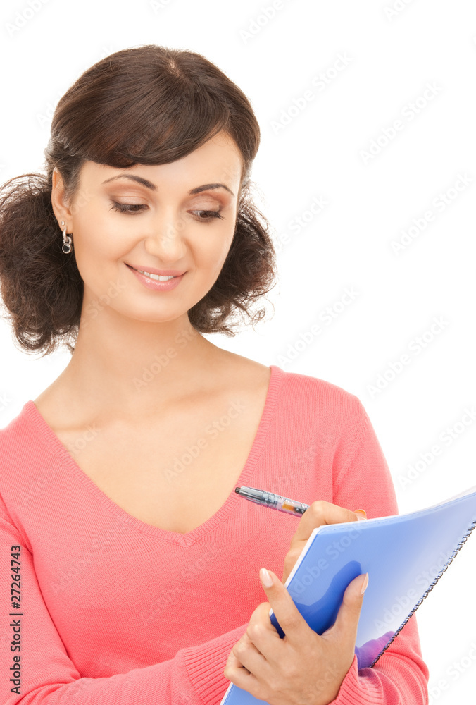 young attractive businesswoman with notebook young attractive businesswoman with notebook