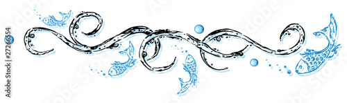 Wasser, Ranke, Fische, Wassertropfen, aqua, water