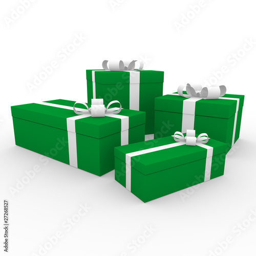 3d geschenk box grün weiß
