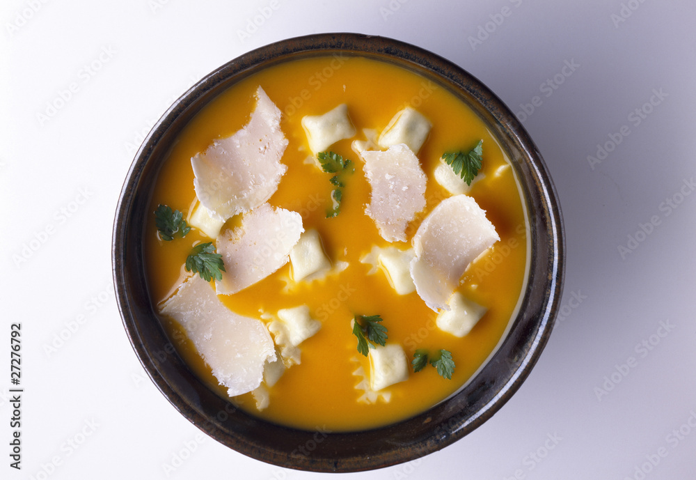 Fotografie Velouté de potiron au parmesan