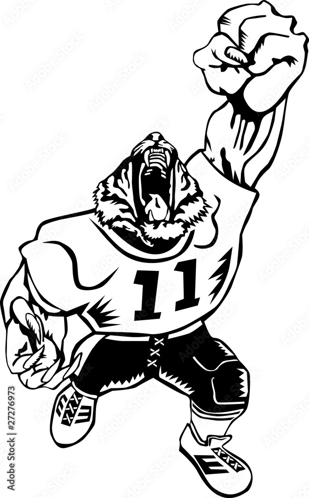 Fototapeta premium Football tiger mascot