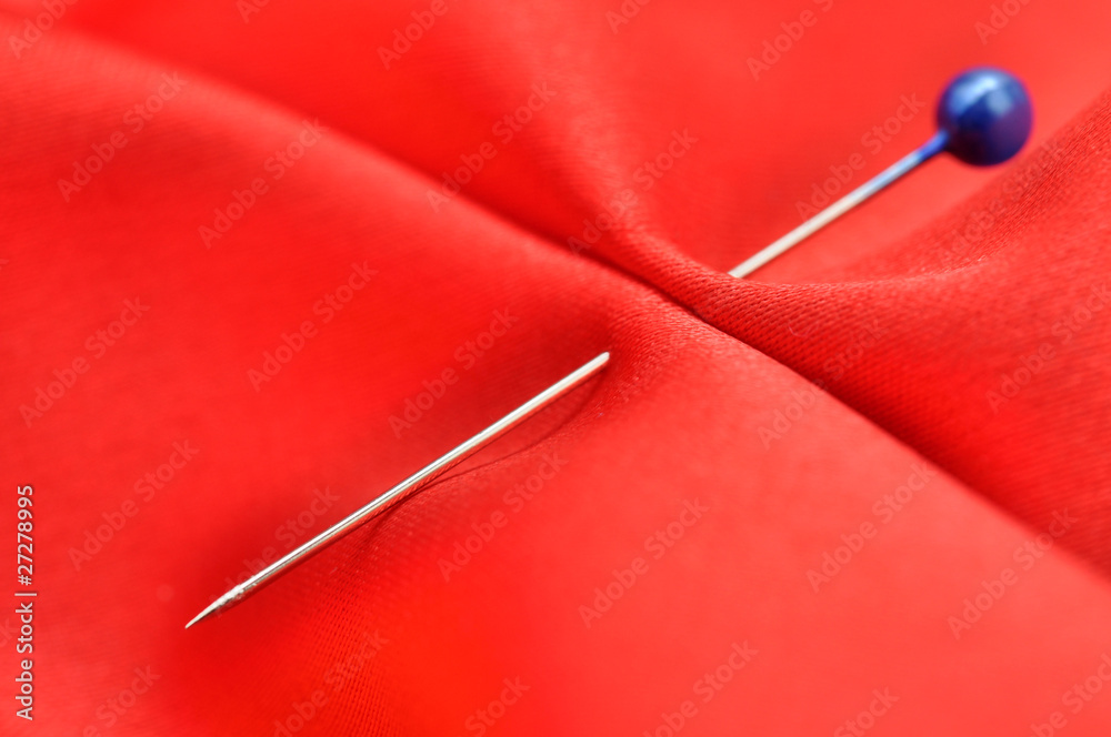 Straight Pin in Red Silk Straight Pin in Red Silk