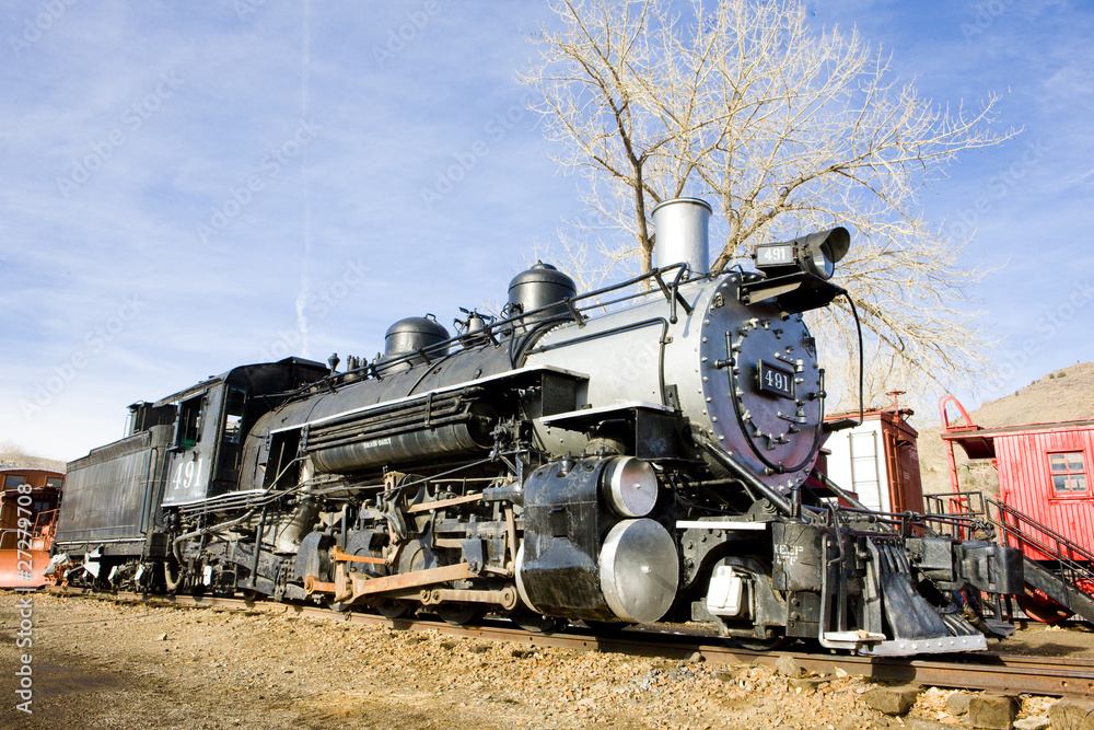 steam locomotive in Colorado Railroad Museum, USA