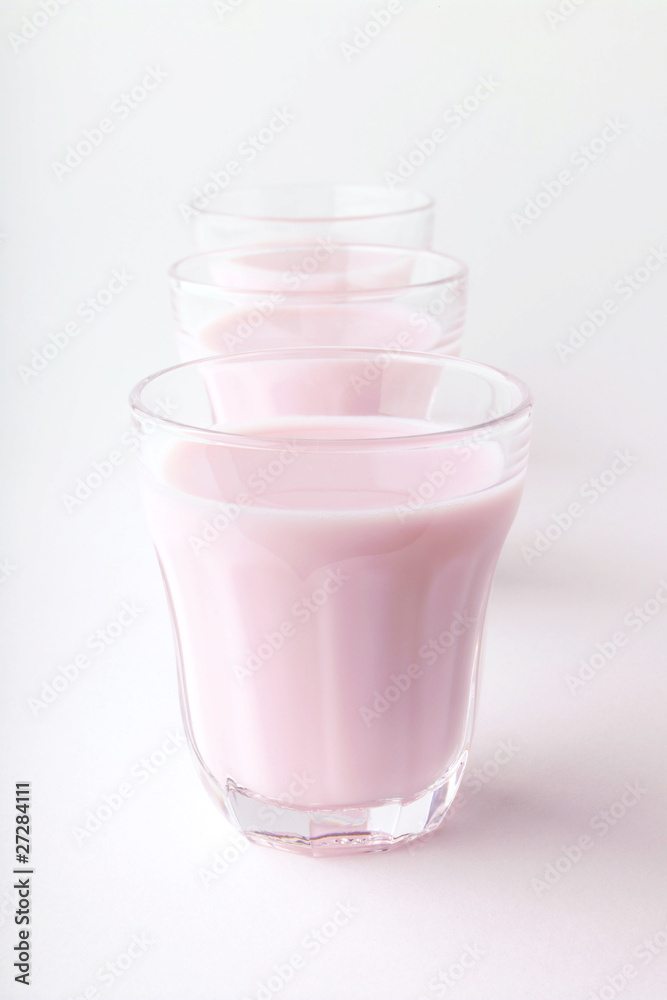 Verre de lait fraise Verre de lait fraise