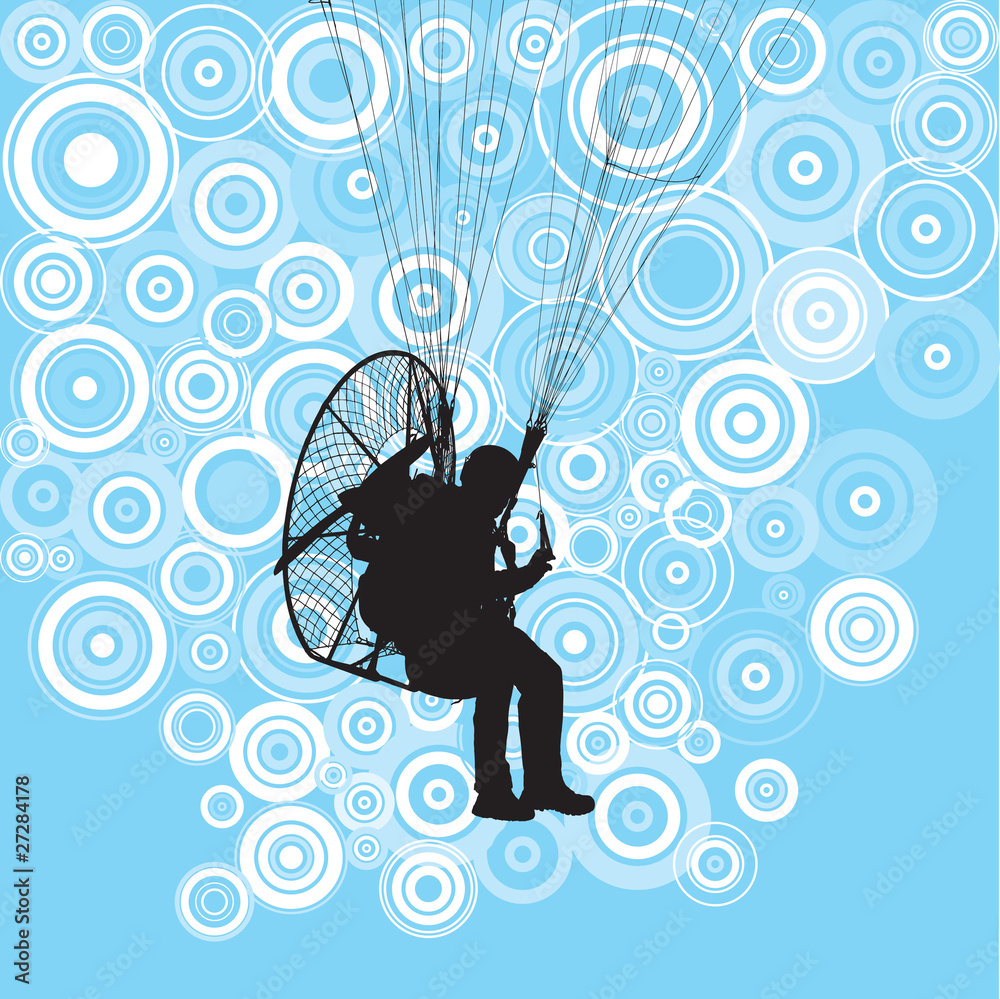 Fototapeta premium Paraglider and paramotor