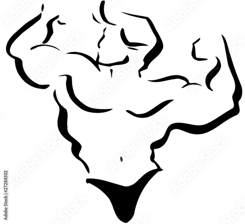 Bodybuilder stilisiert Logo