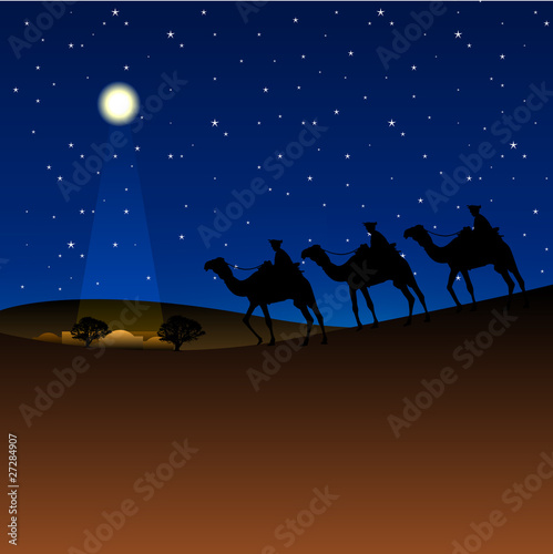 3 wise men christmas vector theme