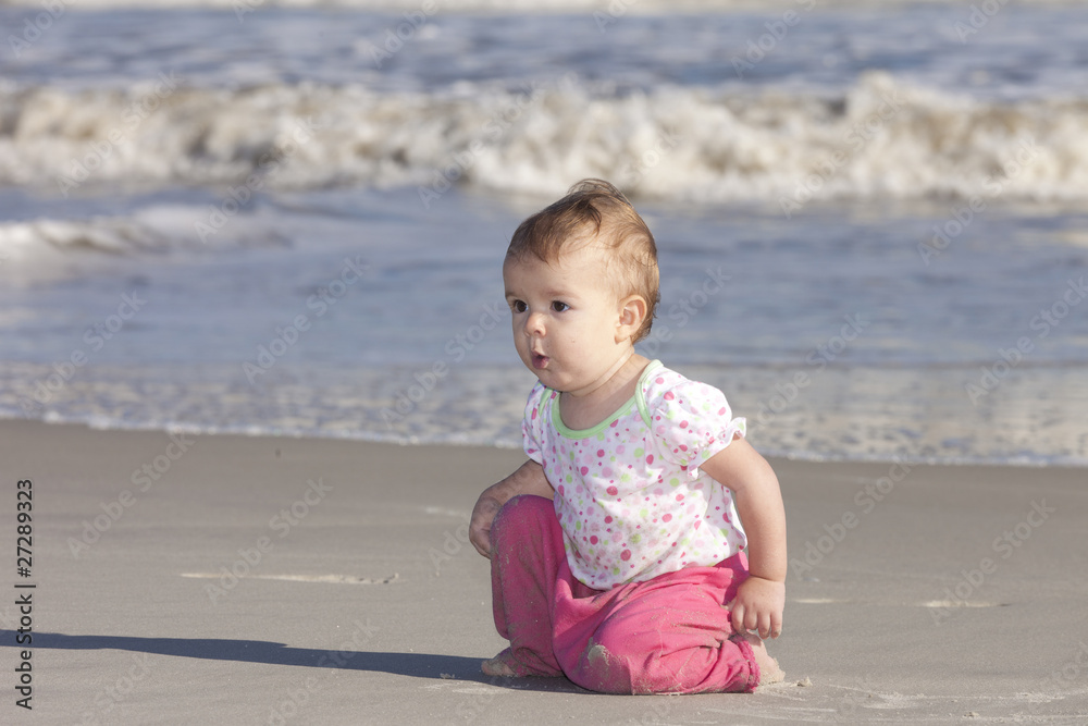 little girl at beach