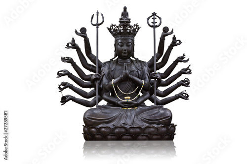 The images of Guanyin black on white background
