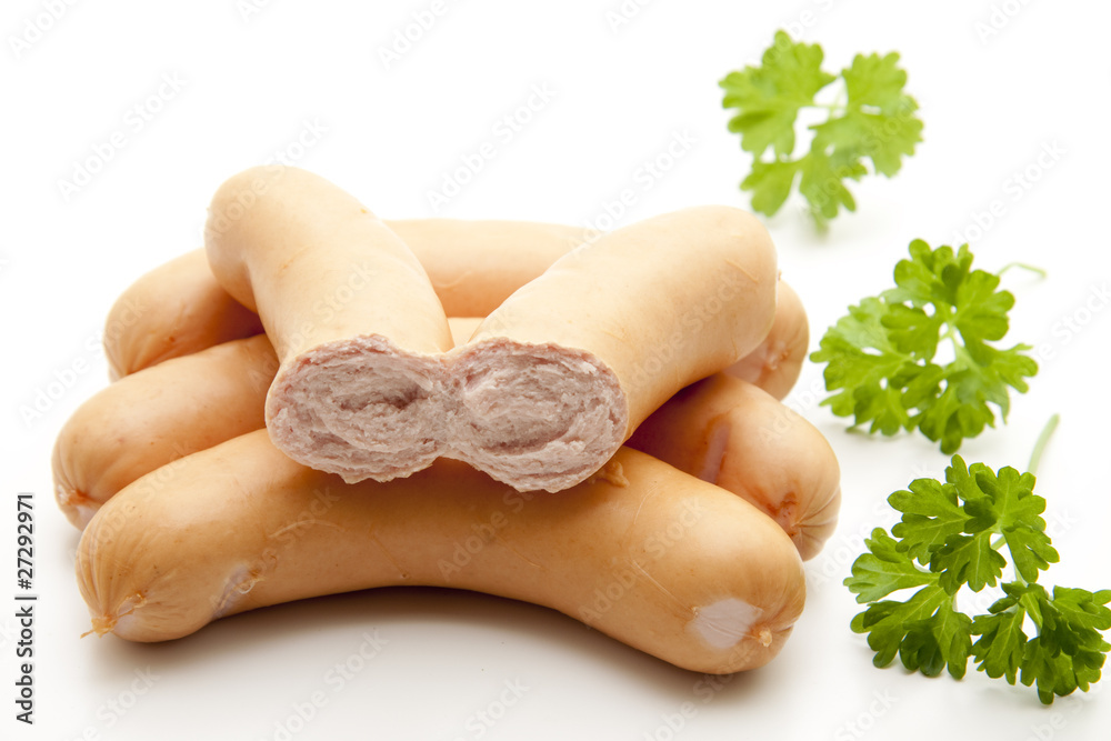 Fototapeta premium Bockwurst halbiert