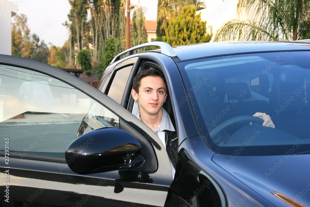 Man in car