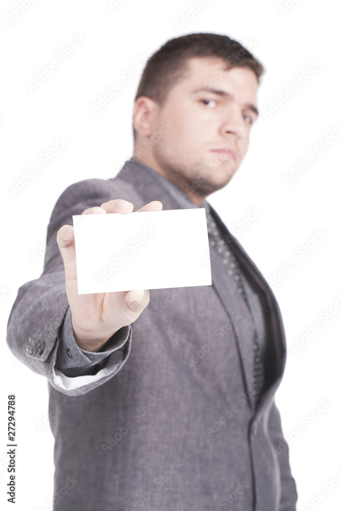 man presenting business card man presenting business card