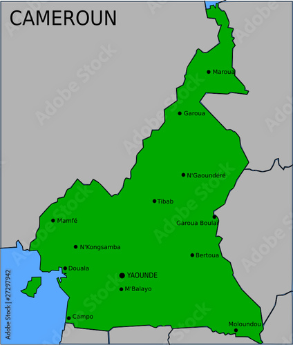 Carte des Villes Principales du Cameroun