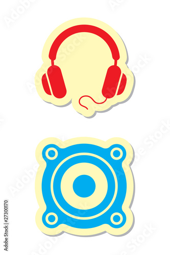 Headphones and Speaker Icons