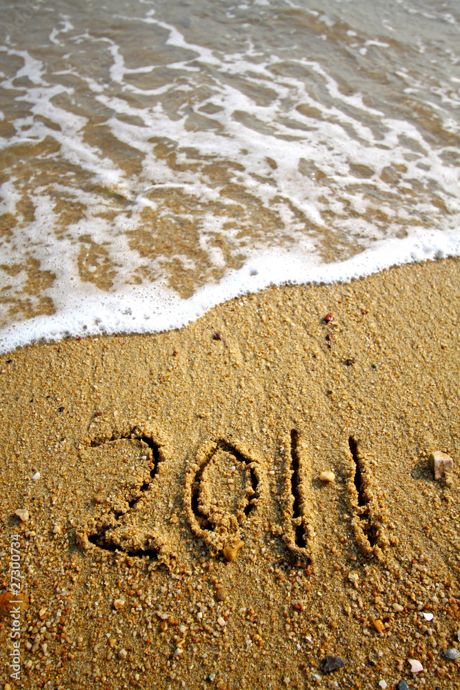 Fototapeta premium 2011 year on sand