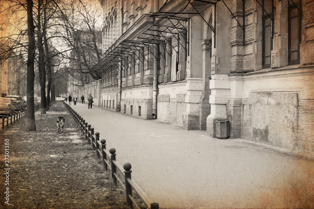 view of St.-Petersburg. Retro-style.
