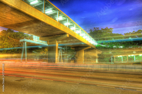 Traffic through downtown in Hong Kong in HDR