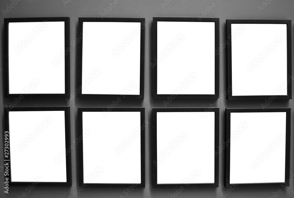 Empty photo frames on wall Empty photo frames on wall