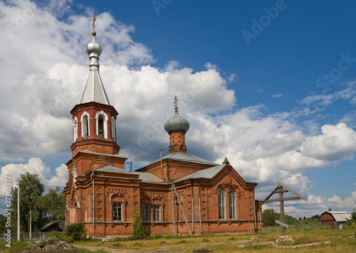Christian orthodox church in Novgorod region. Rossia