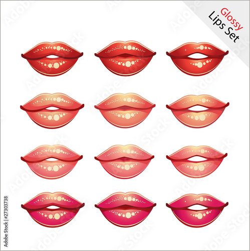 Glossy lips set