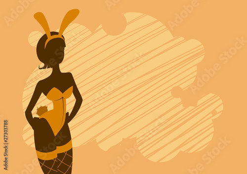 vector silhouette of bunny girl