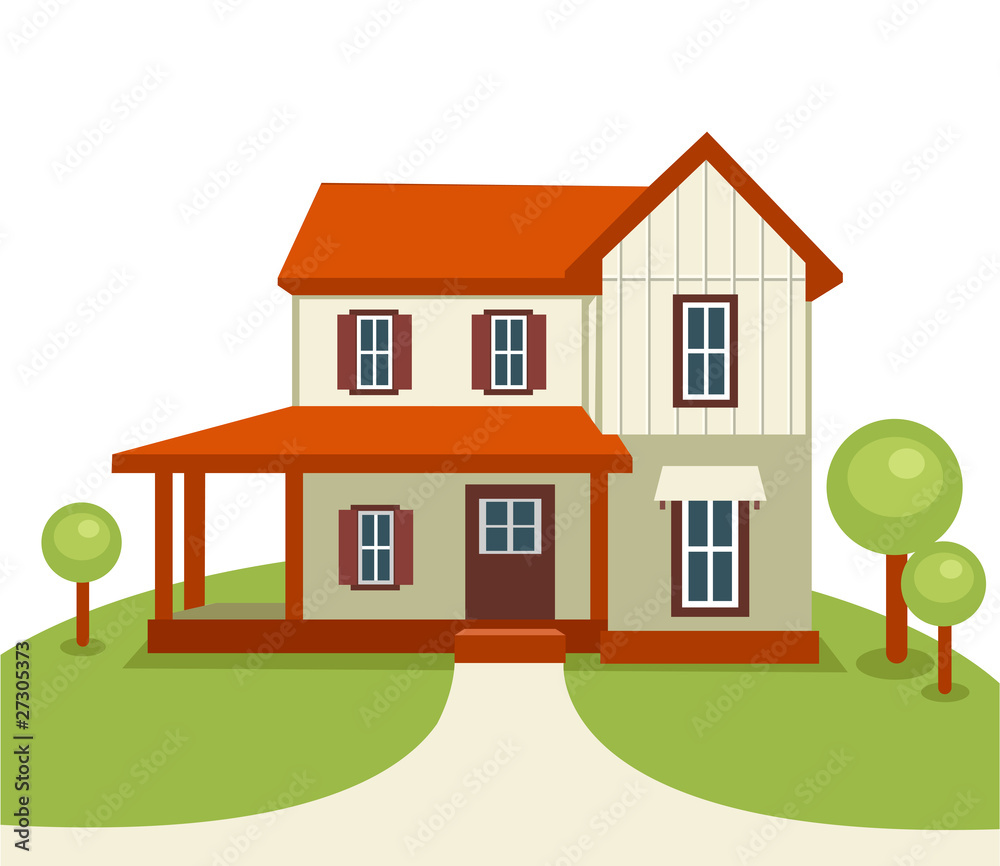 Modern house in vector format. Real estate or construction
