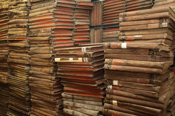 Wandcirkels Bibliotheek Vergeten archief met antieke documenten  © Christophe Fouquin