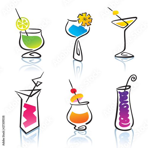Set of the different cocktails