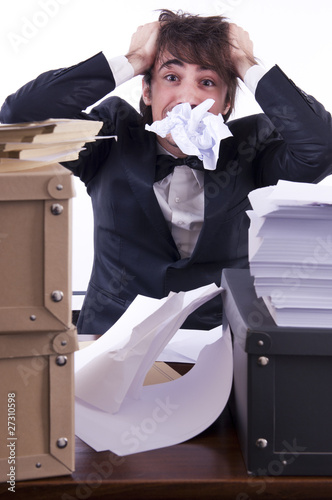 Businessman stressed in his office
