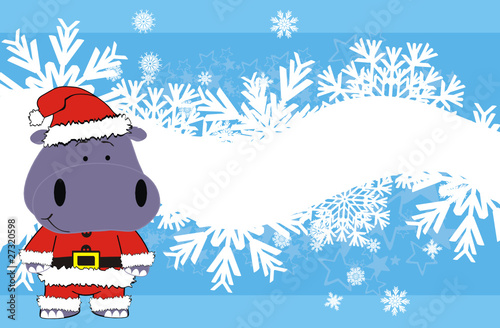 hippo cartoon copyspace xmas