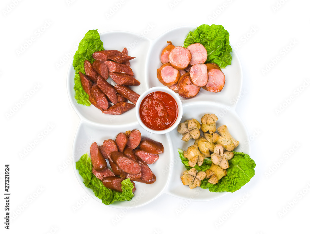 Bavarian sausages with ketchup Bavarian sausages with ketchup