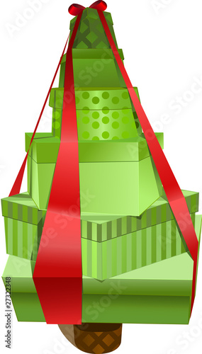 stylised fur-tree from many presents