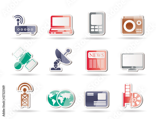Business, technology  communications icons