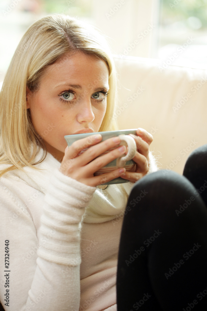 Teenage Girl Drinking Cup of Tea. Model Released Teenage Girl Drinking Cup of Tea. Model Released