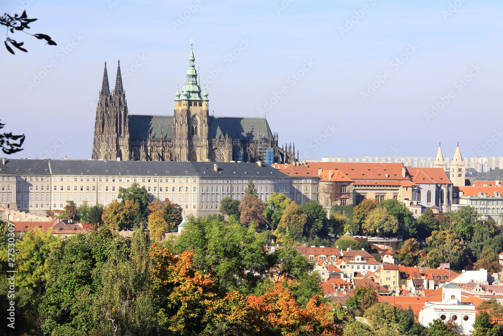 Obraz premium View on the autumn Prague gothic Castle