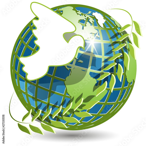 Dove and globe