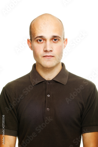 Portrait of the young man on a white background