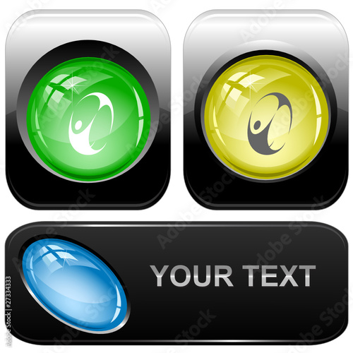 Skydiver. Vector internet buttons.