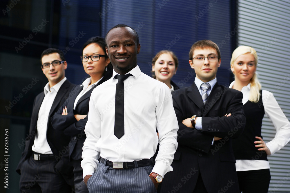 An intrnational business team of six persons in formal clothes An intrnational business team of six persons in formal clothes