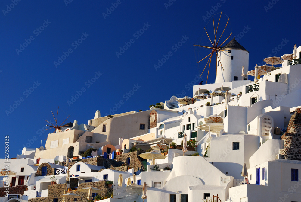 Oia windmill in island of Thira (Santorini - Cyclades), Greece Oia windmill in island of Thira (Santorini - Cyclades), Greece