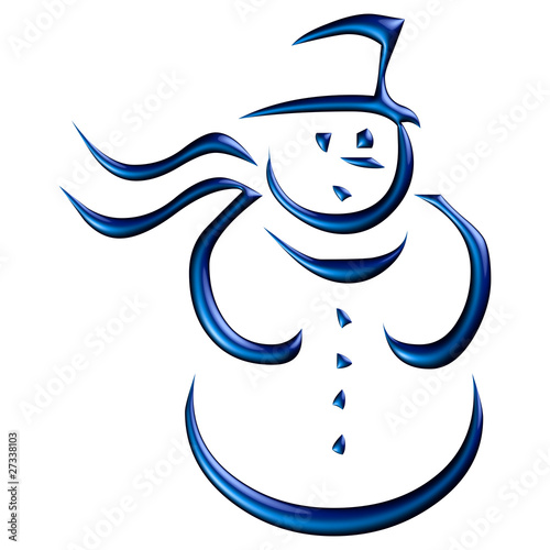 Bonhomme de neige bleu reflets