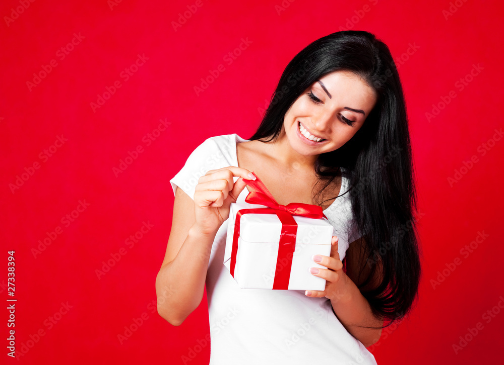 girl with a present girl with a present