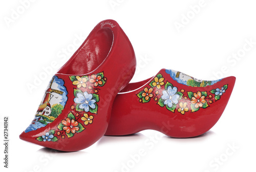 Red dutch clogs photo