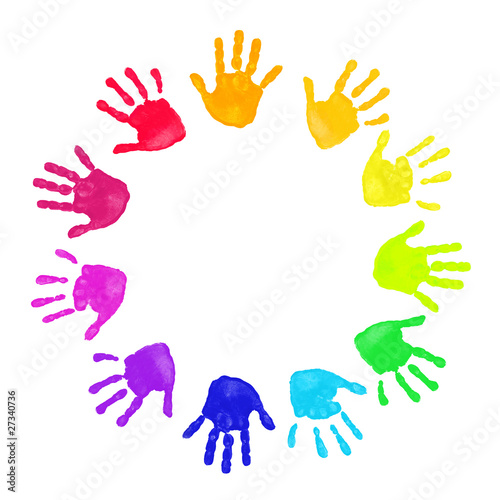 Colorful hands prints