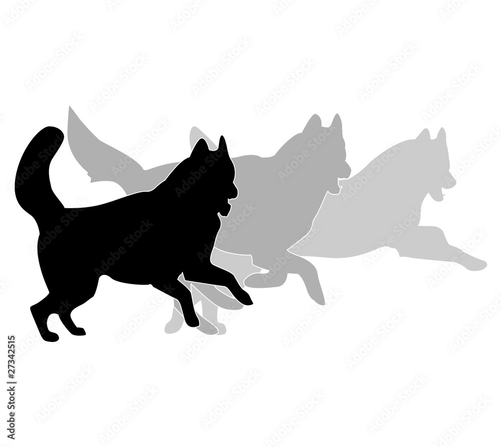 vector dogs silhouettes