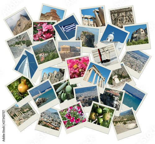 Go Greece - background with travel photos of famous landmarks © kaetana
